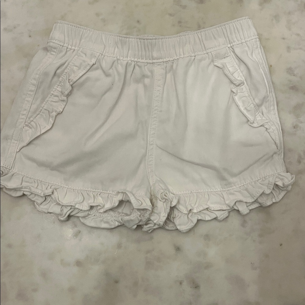 Crewcuts Girls White Ruffle Shorts